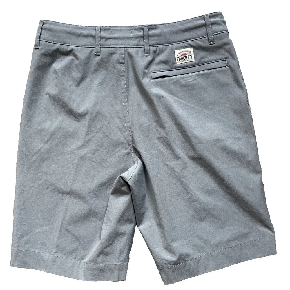 Faherty All Day Shorts Gray 28 Stretch Chino Performance Pockets Casual Shorts